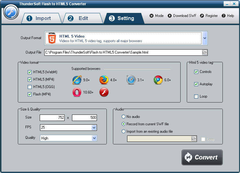 ThunderSoft Flash to HTML5 Converter 4.9.0 Crack Free Download